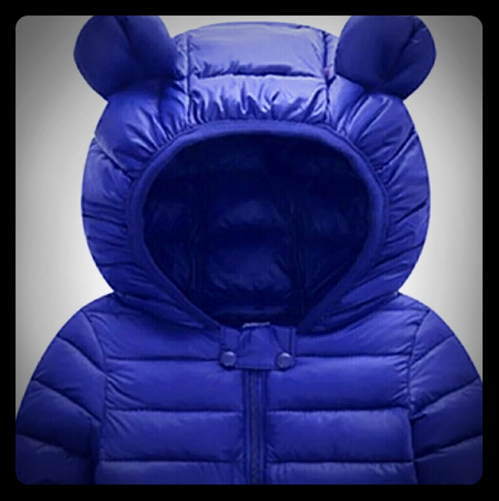Blue puffer jacket